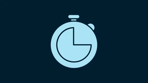 White Kitchen timer icon isolated on blue background. Cooking utensil. 4K Video 動画素材 230049659
