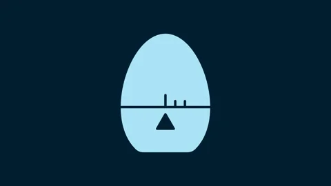 White Kitchen timer icon isolated on blue background. Egg timer. Cooking utensil 動画素材 230061376