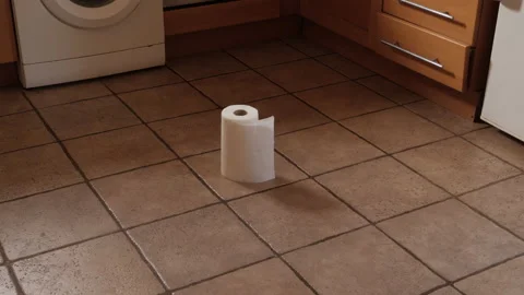 White kitchen towel in the kitchen. Stock Footage 147880619