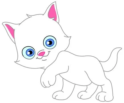 White kitten Illustrazione stock