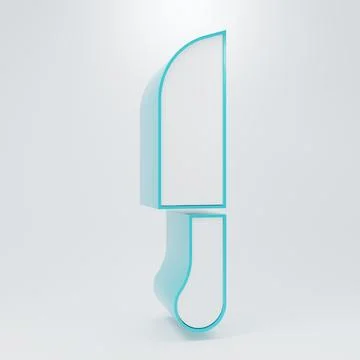White Knife icon isolated on grey background. Cutlery symbol. Minimalism co.. Stock Illustration