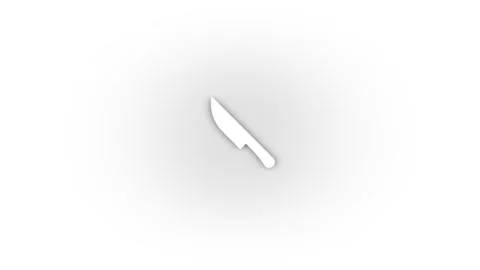 White knife icon with shadow isolated on white background. Stock Footage 201770089