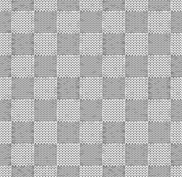 White knit texture of squares seamless pattern. Vector illustration 스톡 일러스트
