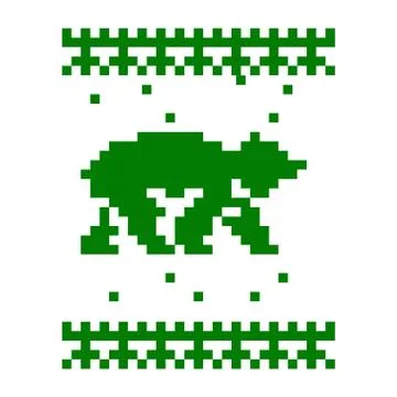 White knitted scarf with bear Stock Illustration