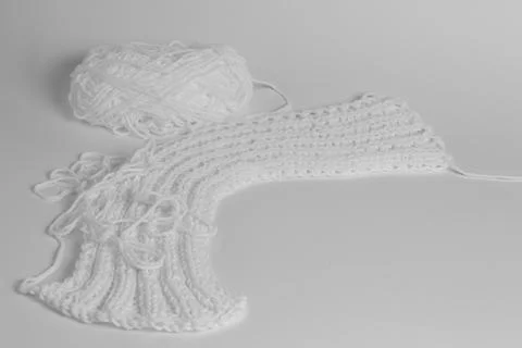 White knitted textured background Stock Photos