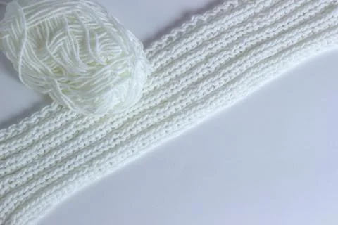 White knitted textured background Stock Photos