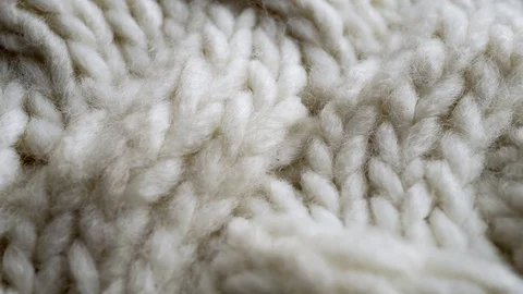 White knitted wool background extreme close up stock footage Stock Footage 85464313