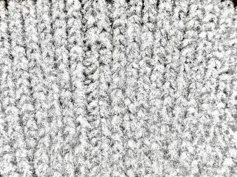 White knitted wool texture macro cozy cable stitch yarn fabric soft fluffy .. Stock Photos
