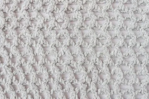 White Knitting Pattern or Knitted Pattern Background Stock Photos