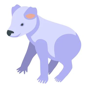White koala icon isometric vector. Cute bear Stock Illustration