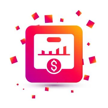 White KPI - Key performance indicator icon isolated on white background. Square Stock Illustration