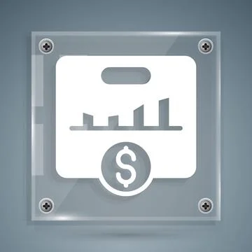 White KPI - Key performance indicator icon isolated on grey background. Square Stock Illustration