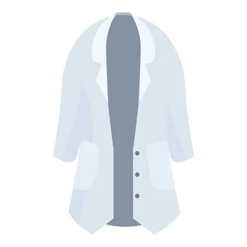 White lab coat hanging open, revealing dark undershirt Stockillustratie