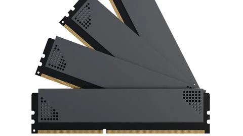 White-label DDR5 RAM featuring aluminum heat spreaders. イラスト素材