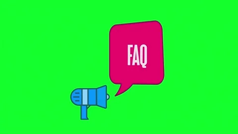 White Label with text FAQ information icon isolated on megaphone with speech Stock Footage 153849235