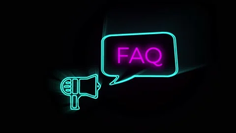 White Label with text FAQ information icon isolated on megaphone with speech Stock Footage 153851902