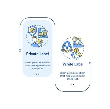 White label vs private label rectangle infographic vector Stock Illustration