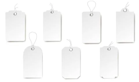 White Labels Collection Isolated White Background Stock Illustration