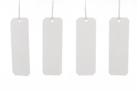 White labels with string Stock Photos
