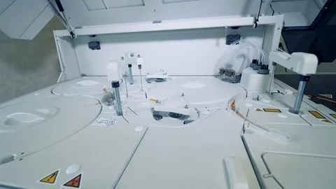 White laboratory device while taking clinical tests. Coronavirus, covid-19 Stock Footage 127561404