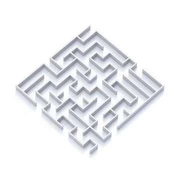 White labyrinth Side view with shadows 3D White labyrinth Side view with s... Stock Photos