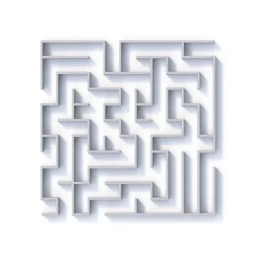 White labyrinth Top view with shadows 3D White labyrinth Top view with sha... Stock Photos