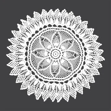 White lace on black background Stock Illustration