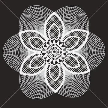 White lace on black background Stock Illustration