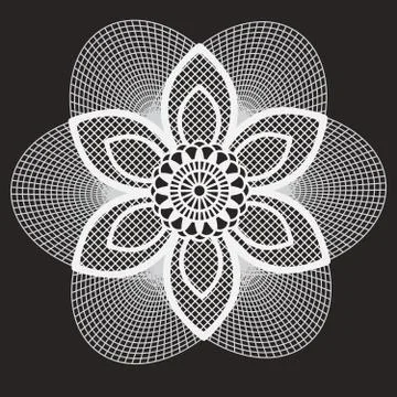 White lace on black background Stock Illustration