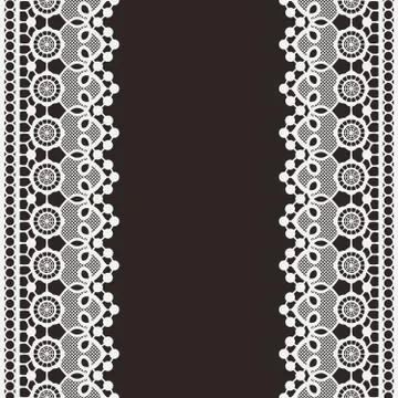 White lace on black background Stock Illustration