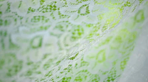 White Lace Fabric Stock Footage 49640556