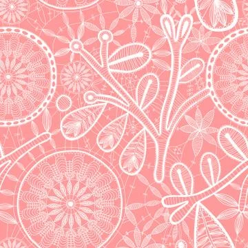 White lace pattern for design, lace seamless pattern, craft lace, vector lace Stock Illustration