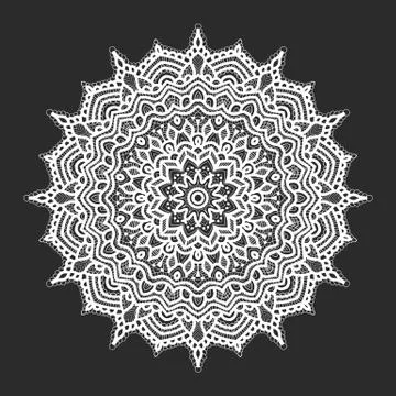 White lace pattern over black background Stock Illustration