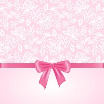 White lace on pink background Illustrazione stock