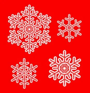 White lace snowflakes Stock Illustration