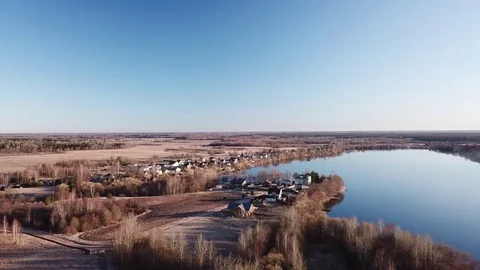 White Lake Spring Landscape Stock Footage 105851477