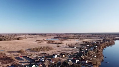 White Lake Spring Landscape 스톡 동영상 105851582