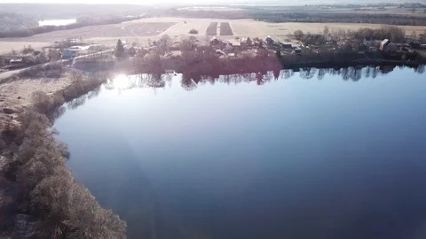 White Lake Spring Landscape 스톡 동영상 105852098