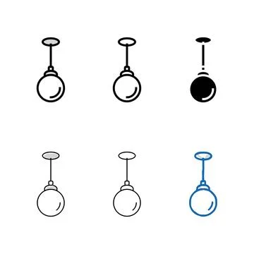 White lamp ceiling color icon variants vector Stock Illustration