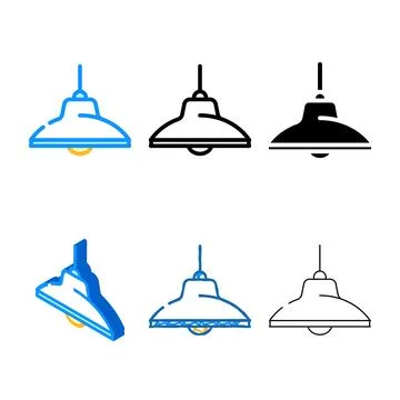 White lamp forms ceiling color icon vector Stock Illustration