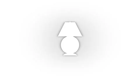 White lamp icon with shadow isolated on white background. Stock Footage 209120710