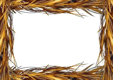 White Landscape Frame With Dry Leaflet Borders White frame background with... Stock Photos