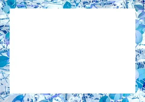White Lansdcape Frame With Nature Patterned Edges Stock Illustration