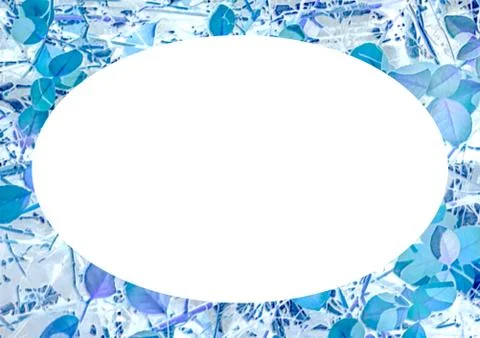 White Lansdcape Frame With Nature Patterned Rounded Edges Stock Illustration