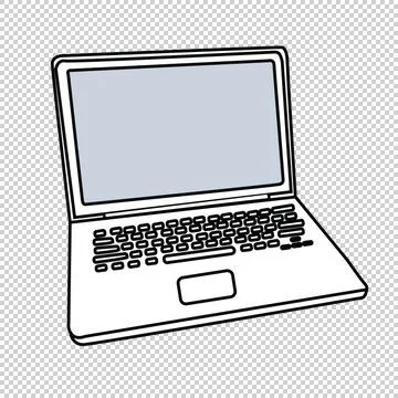White Laptop Computer Stock Illustration