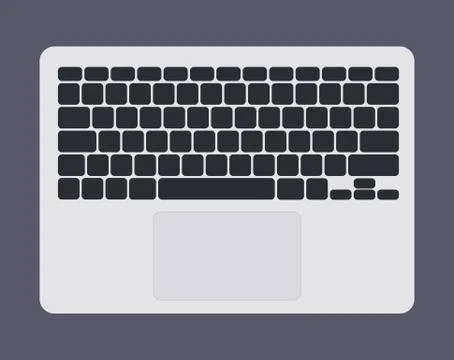 White laptop computer keyboard with black keys graphic vector illustration Illustrazione stock