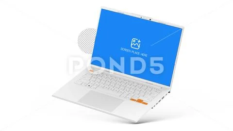 White Laptop Mockup For Website Presentation With Alpha Background PSD 템플릿