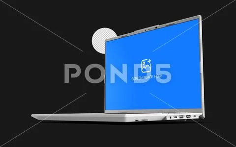White Laptop Mockup For Website Presentation With Alpha Background Plantilla PSD
