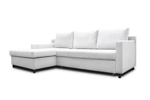 White large sofa on white background Stock-Fotos