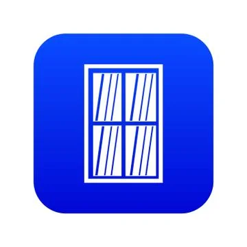 White latticed rectangle window icon digital blue Illustrazione stock
